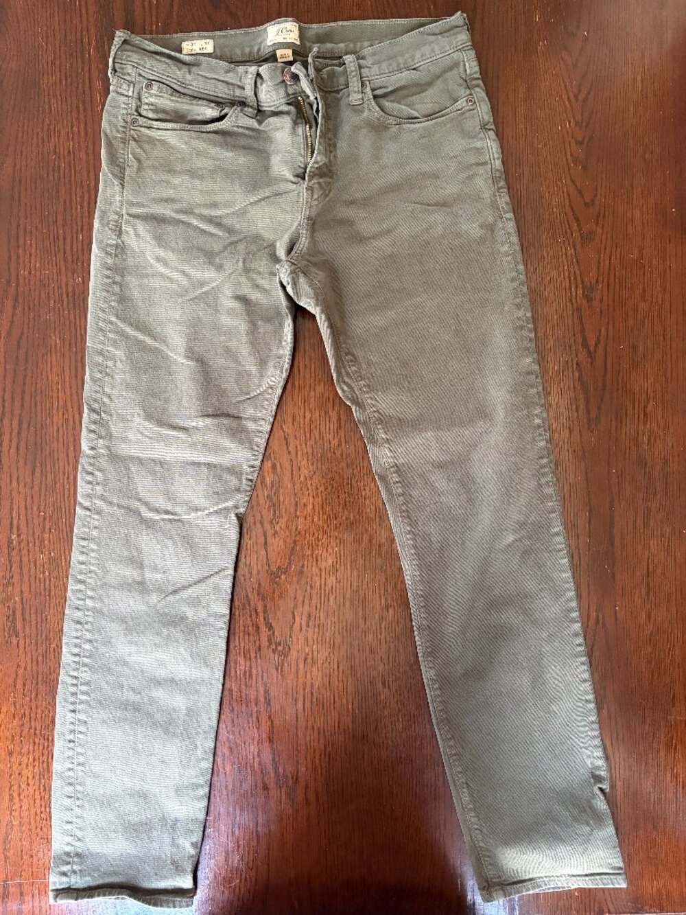 J. Crew 484 Garment Dyed 5‑Pocket Pants Dustiest Olive 32x32